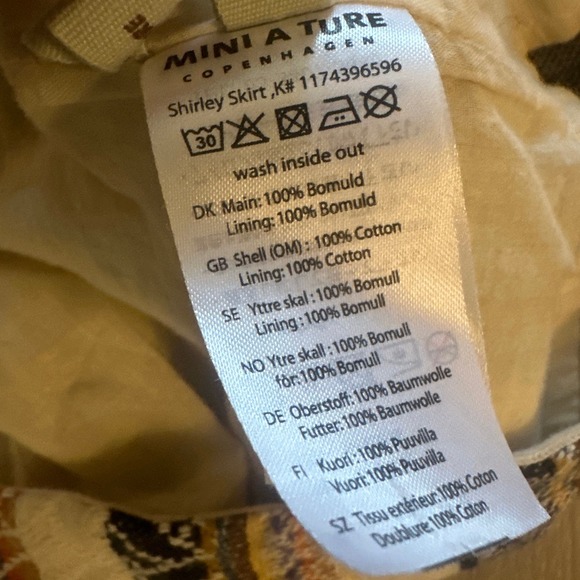 Girls 8Y Mini A Ture Copenhagen Shirley Skirt Cream Stripe Mini Cotton Cotton - Picture 5 of 6